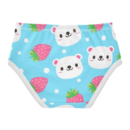 Cute Bears Strawberries Blue Toddler Underwear Floral 2t Cotton Panties for Girl Durable Briefs Kids Undies2