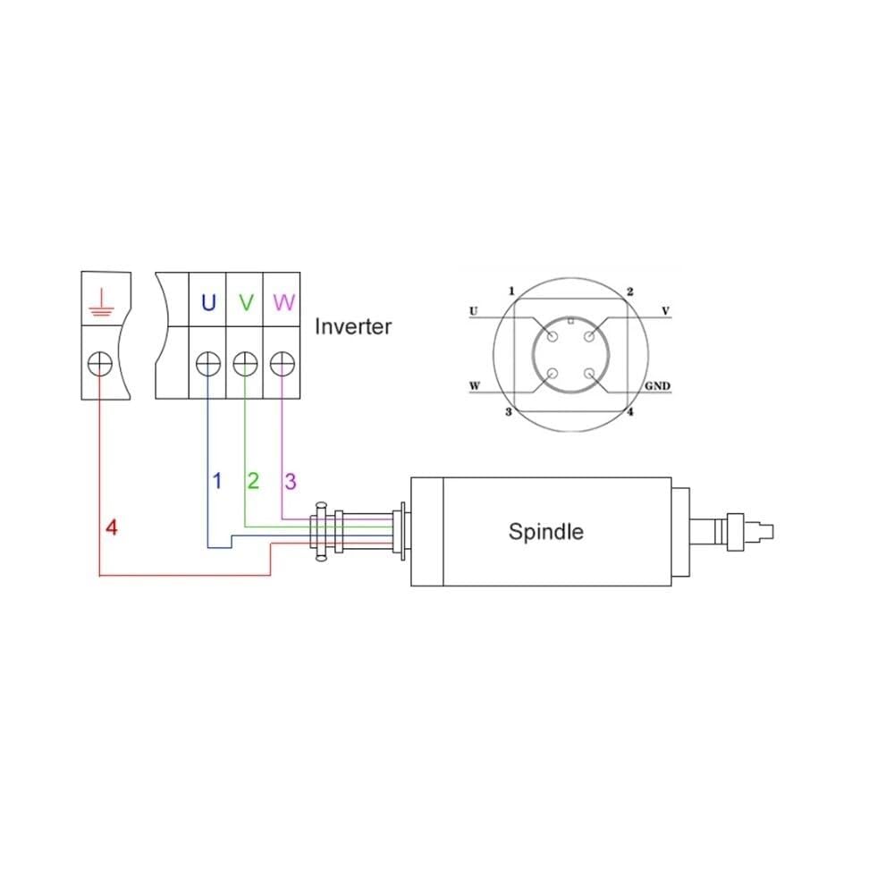 Rillenlager, 1.5kw ER11 Air-Cooled Spindle 220V/380V 4 Bearing 24000rpm for CNC Router Woodworking Engraving Milling(1.5kw ER11 220V)