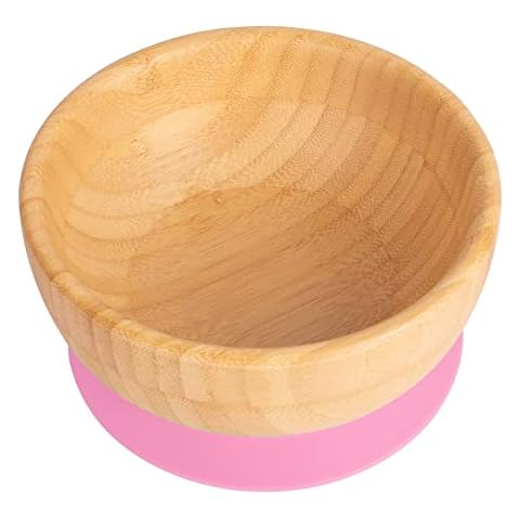 Children's Bamboo Dessert Bowl with Suction Cup Cover