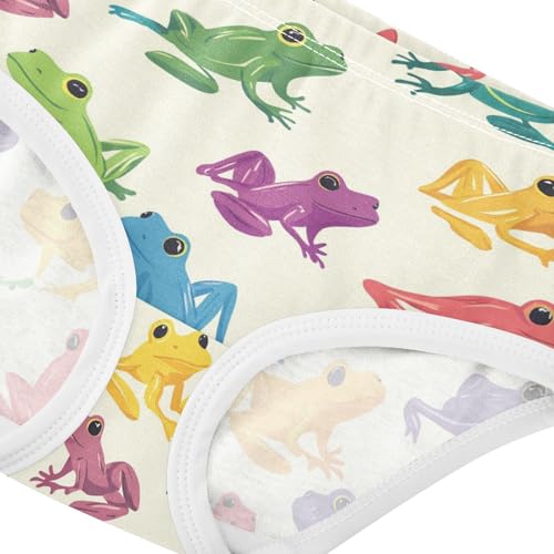 Wusikd Colorful Frogs Girls' Underwear Cotton Girls Briefs Soft Toddler Underwear 2T4