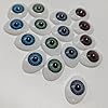 8 Pairs(16PCS) Oval Flat Hollow Back Plastic Eyes Puppet Doll Bear Craft Eyes Eyeballs Making DIY Supplies for Porcelain or Reborn Dolls Stuffed Animal Toys Troll Scary Eyes 10mm x 14mm #5