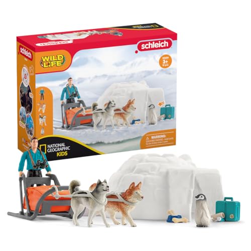 SCHLEICH 42624 Antarktis Expedition Nat Geo, für Kinder ab 3+ Jahren, WILD Life - Spielset