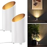 Sunco 2 Pack Uplights Indoor Floor Can Light, LED Uplighting Indoor Spotlight with Foot Switch, 7W 450 LM, 3000K Warm White, 120V, Non-Dimmable, Plug In Uplights for Plants, Corner, Home Accent, White