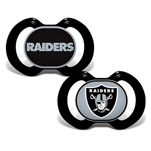 Image of Baby Fanatic Officially Licensed Unisex Pacifier 2-Pack - Las Vegas Raiders NFL