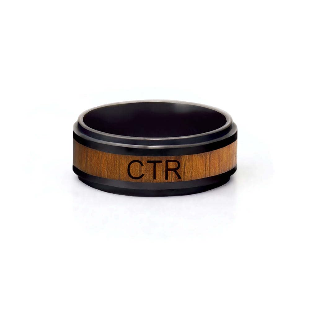 Ringmasters Frontier Wood Inlay with Black Ceramic Choose the Right CTR Ring 0