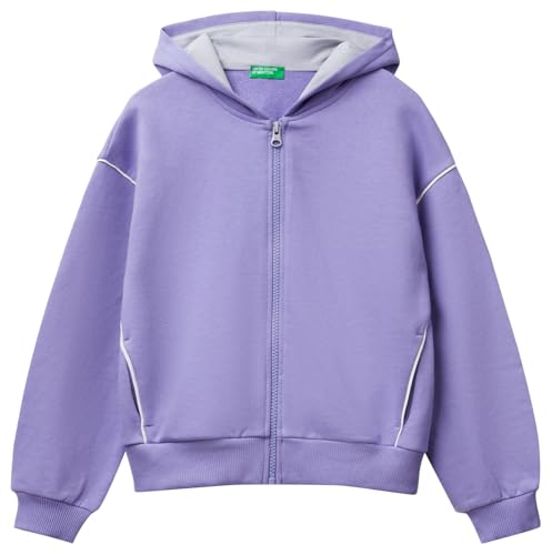 United Colors of Benetton Giacca C/CAPP M/L 3UNIC504T Felpa con Cappuccio, Blu, 120 Bambina