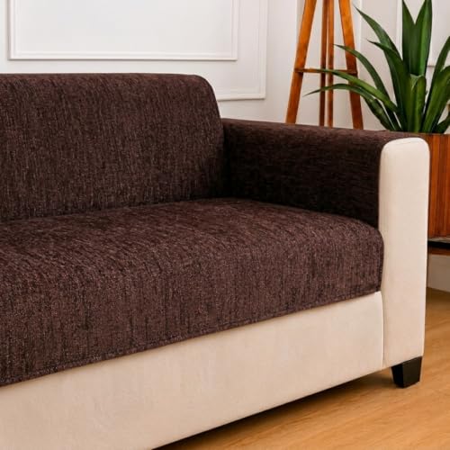 Image of STITCHNEST 'LuxeFit Series' 3 Seater Sofa Cover | Full Coverage with Armrest Pocket | Elegant Woven Fabric, Washable & Durable for Modern Living