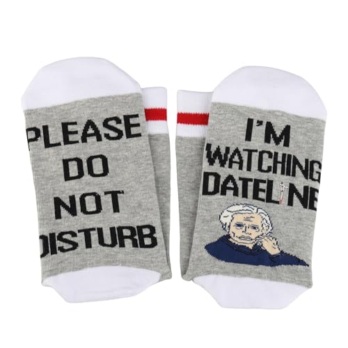 TSOTMO 2 Pairs Crime Show Gift Please Do Not Disturb I’m Watching Socks True Crime Lover Gift3