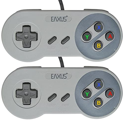 Eaxus® 2x Controller für Super Nintendo - 1,5 m Gamepad für das Original SNES