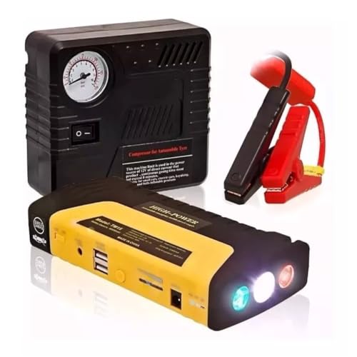 Kit de Partida Portátil com Compressor de Ar para Pneus, 12V