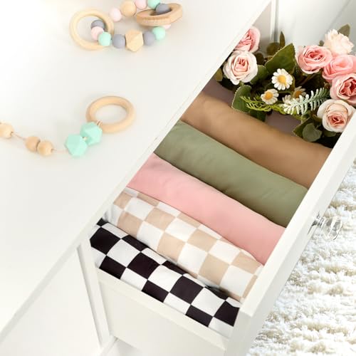 TANOFAR 4-Pack Newborn Swaddle Blanket for Baby Girls & Boys, Ultra Soft Receiving Blankets with Matching Headband and Beanie Set Baby Nursery Swaddle Wrap (Green)