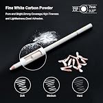 HIFORNY - Set of 8 White Charcoal Pencils - Sketch Pencils for Drawing, Sketching, Shading, Blending - White Chalk Pencils for Beginners and Artists