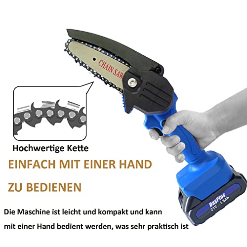 Akku Kettensäge Elektrisch, Kettensäge Akku, Mini Kettensäge mit Akku und Ladegerät, 4 Zoll Einhand Elektrische… – Bild 4