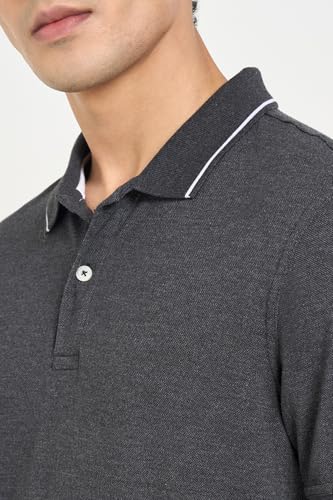 Image of Peregrine by Pantaloons Men's Solid Slim Fit Polo Shirt