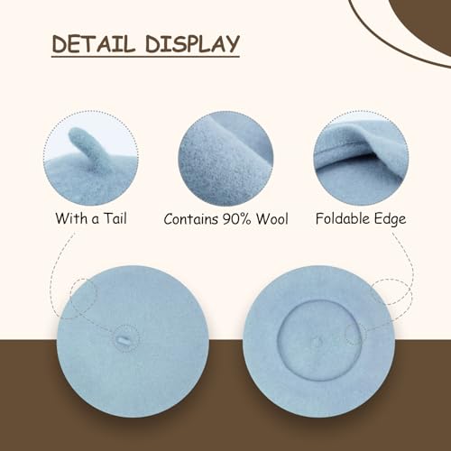 Image of Klong Women Wool Beret Hat French Style Solid Color