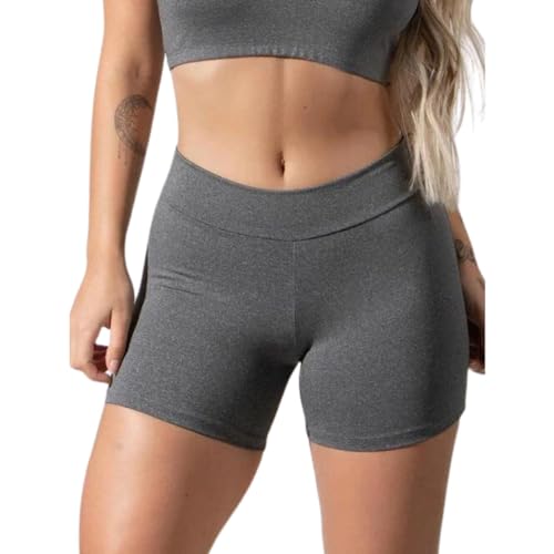 kit 3 Shorts Curto Cintura Alta feminino Suplex Academia fitness (BR, Alfa, G, Regular, Regular, Cin
