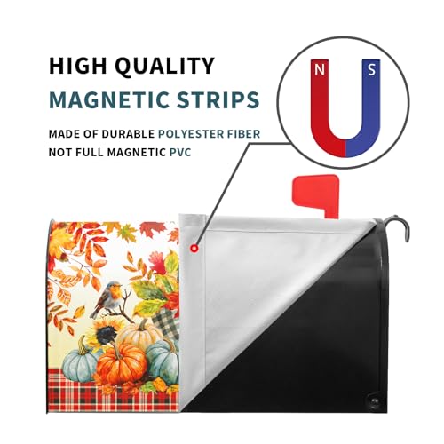 Image of Fall Mailbox Covers Magnetic Standard Size 18 X 21 Inch Thanksgiving Harvest Autumn Pumpkins Magnetic Mailbox Covers Wraps Post Box Cover Decoration Outdoor Garden Home Yard Outside