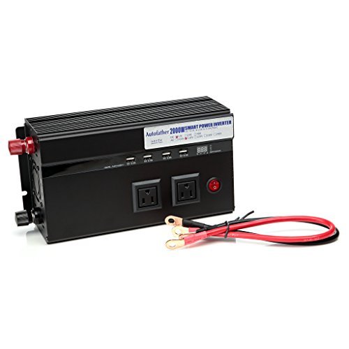 Bowoshen Digital Display 2000W Car Power Inverter DC 12V to AC 110V Modified Sine Wave Converter wtih 4 USB Ports & Adapters for Device Electronic Charging, 3 Year Warranty - Thumbnail 7
