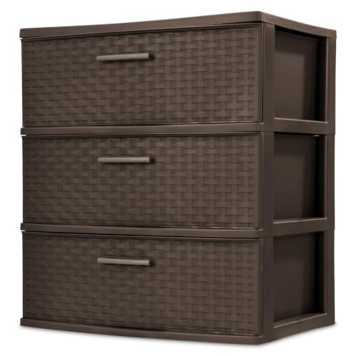 Sterilite Wide 3 Drawer Weave Tower