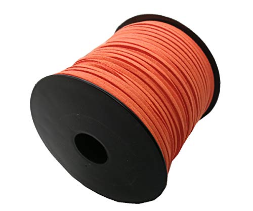 Fio de couro de veludo coreano de camurça 2,6 mm, 20 cores, Orange Red, 0.26mm, 1