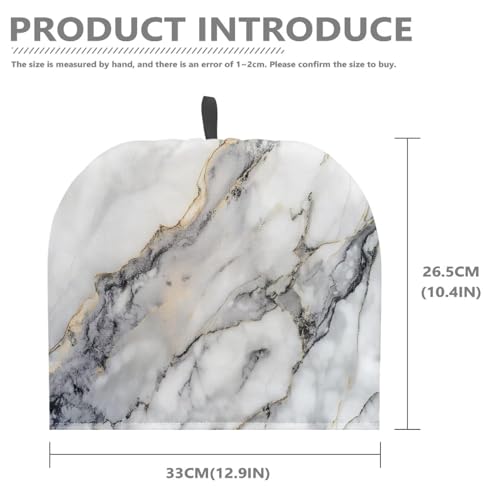 Image of Tea Pot Cozy for Teapot Insulated Tea Pot Cozies Tea Kettle Quilt Keeping Warm Dust Proof Teapot Cover for Home Kitchen Tea Party Decorative Accessories, White Grey Marble