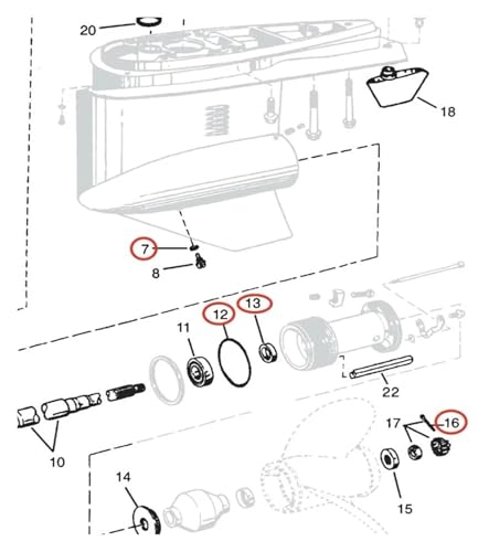 Joint d'étanchéité transmission SX contre eau embase 3858303 - 3