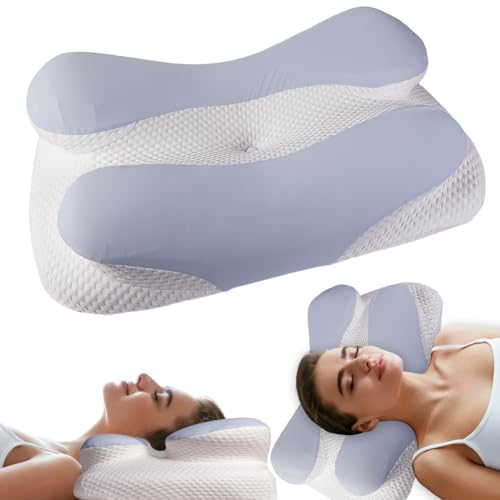 XIAOYUDIAN Memory Foam Pillow for Sleeping,comfortable pillow, supportive neck pillow，Ergonomic side sleeper pillow for Orthopedic Sleeping Neck Pain（Step by Step High Neck Pillow）