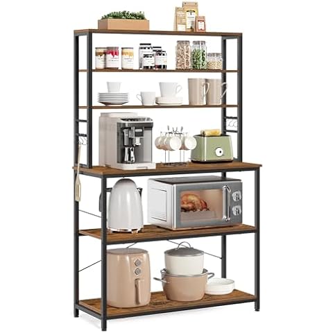 VASAGLE Kitchen Storage Rack with Hooks Cover