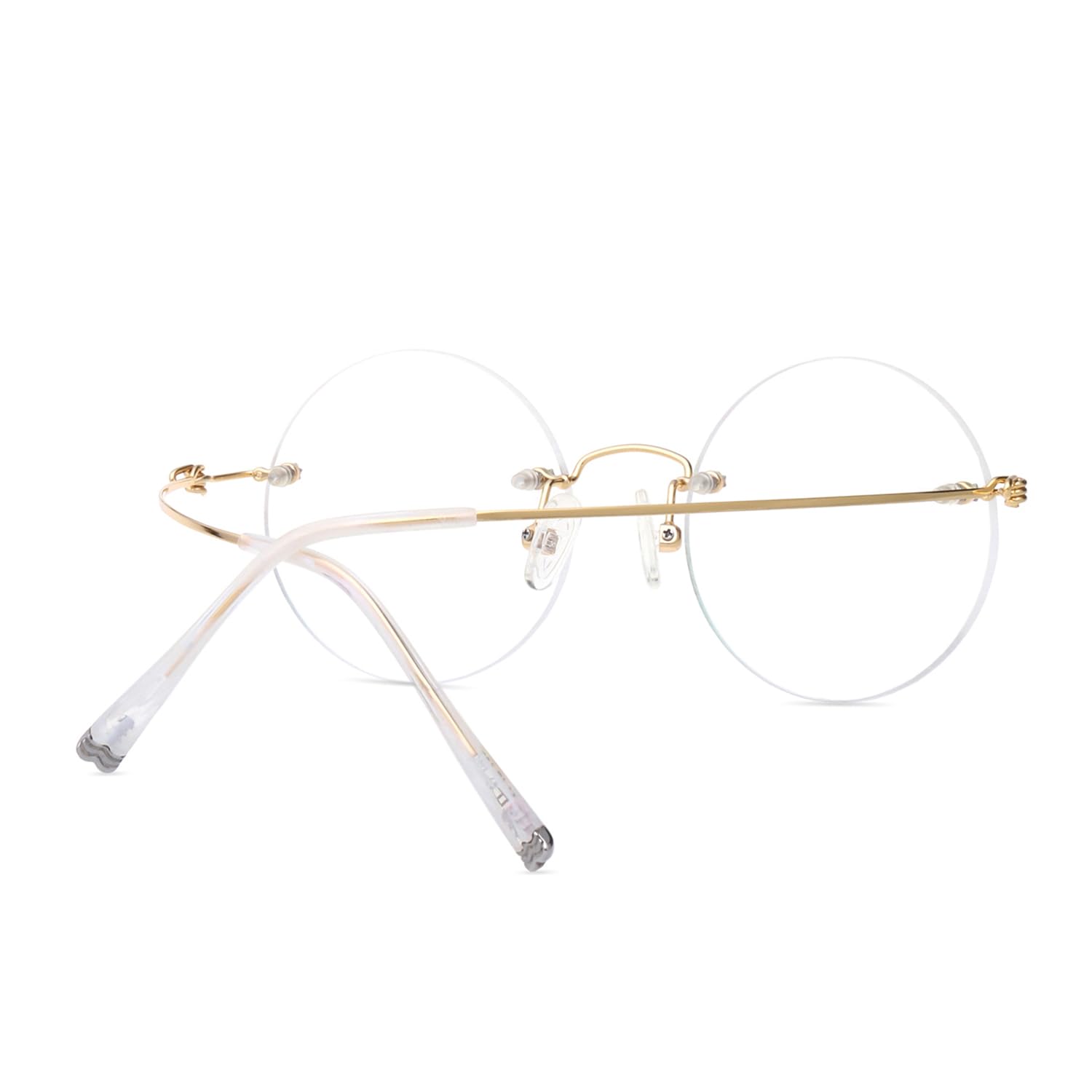 HELES Lunettes de lecture sans monture pour femme - Monture légère en titane - Verres en polycarbonate avec filtre de lumière bleue