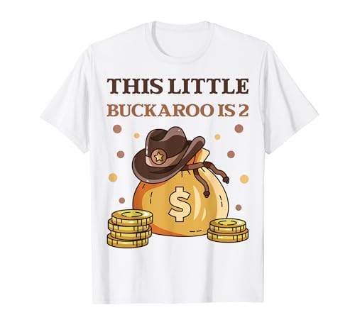 Este Little Buckaroo es una fiesta de cumpleaños de 2 vaqueros occidentales Camiseta
