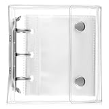Cabilock A8 Kleiner Ordnerhülle aus Transparentem Pvc mit 3-ring Rundmechanik und Sicherem Druckknopfverschluss Weiche Binder Tasche für Budget Organisation und Selbstgemacht Anwendungen