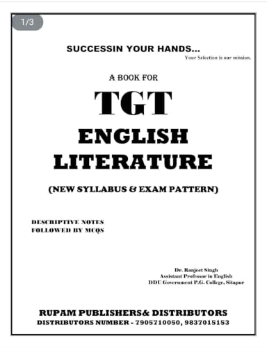 Image of TGT ENGLISH BOOK BY DR. RANJEET SINGH T.G.T. English Literature Descriptive Notes & MCQs