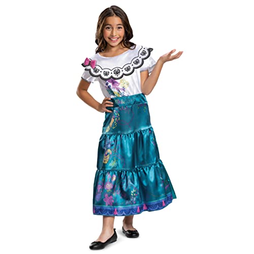 Mirabel Costume for Girls, Official Disney Encanto Mirabel Dress Outfit for Kids, Child Size Medium (7-8)