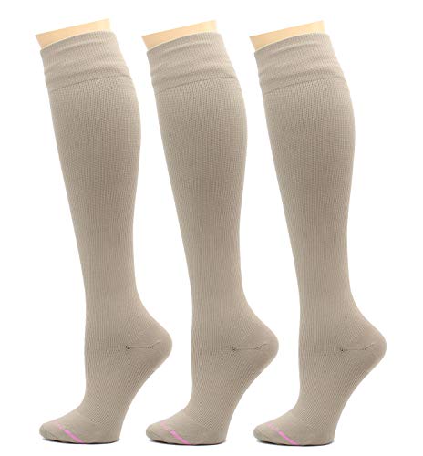 Image of Dr. Motion 3 Pairs Light Summer Bright Fun Graduated Compression Women's Knee-Hi Socks