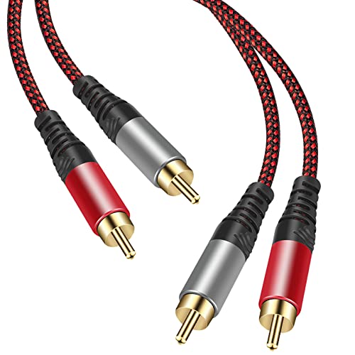 Rca Cable 25Ft,2Rca Male To 2-Rca Male Audio Stereo Subwoofer Cable [Hi-Fi Sound] Nylon-Braided Auxiliary Audio Cord For Home Theater, Hdtv, Amplifiers, Hi-Fi Systems,Speakers And Etc (25Ft) #TOP5