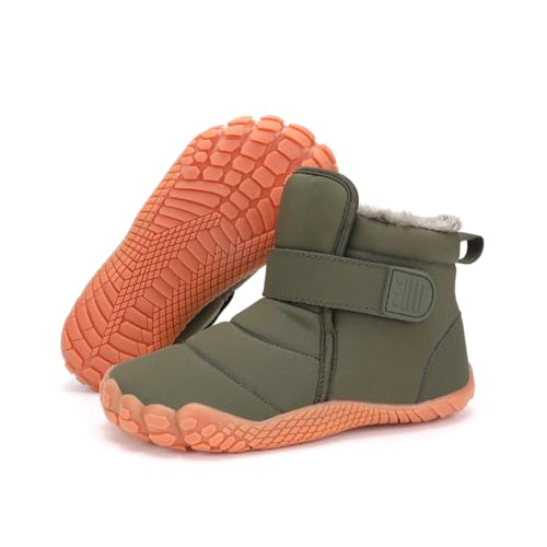 Snow Boots for Girls Winter Cold Weather Waterproof Non Slip Warm Shoes for Little Kids Fur Lined Comfy Ankle Boots for Outdoor Activity