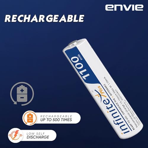 Image of Rechargeable Batteries AA & AAA Combo Ready to Use Envies 3200mAh AA & 1100mAh 4PL Battery Low Self Discharge, Pre-Charged (Pack of 4 Each)