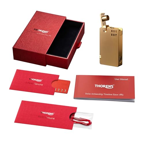 THORENS ASPREY Golden Lighter Premium Gift Box, Vintage Windproof Brass