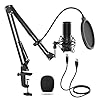 Tonor USB-gamingmicrofoon, pc, podcast, condensator microfoonkit, nierkarakteristiek met armstandaard, popbescherming, brodcasting microfoon voor streaming opname, YouTube Twitch PS4/5, Q9 Nieuw Model