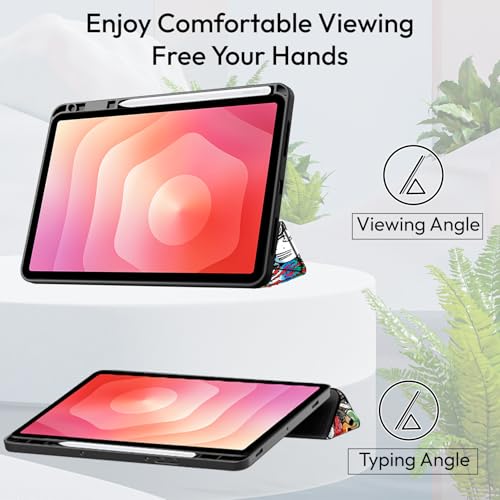 Image of Robustrion Cover Case for Samsung Galaxy Tab S11 11 inch Cover with [S-Pen Holder], Flip Cover Case for Samsung S11 Tablet 11 inch [Auto Sleep Wake] - Hippy