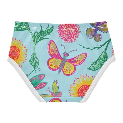 Cute Vintage Butterflies Blue Girls Underwear Toddlers 2t Cotton Cute Panties Girl Cartoon Briefs Undies Kids2