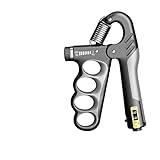 5-100kg Griffkraft trainer, Handtrainer, Finger-Griffstärker, Grip Griffkraft Trainer, Einstellbarer Widerstand für Muskeltraining (Grau)