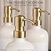 Stylish Shampoo and Conditioner Dispenser Set of 3 - Modern 21oz Shower Soap Bottles with Pump and Labels - Easy to Refill Body Wash Dispensers for an Instant Bathroom Decor Upgrade Clear