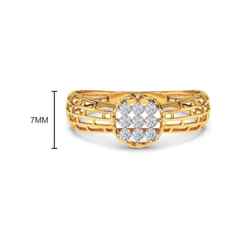 Image of KISNA 14k / 18k Real Gold & Diamond Ring | Diwali, Rakhi Rakshabandhan Gift for Sister /Bhabhi /Women | With Certificate of Authenticity & BIS-Hallmarked Gold Jewellery | Perri Ring
