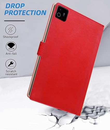 Image of TGK Flip Cover Case for Xiaomi Mi Pad 8 /8 Pro /Mi Pad 7 /7 Pro 11.2 inch Tablet with Stylus Holder (Red)