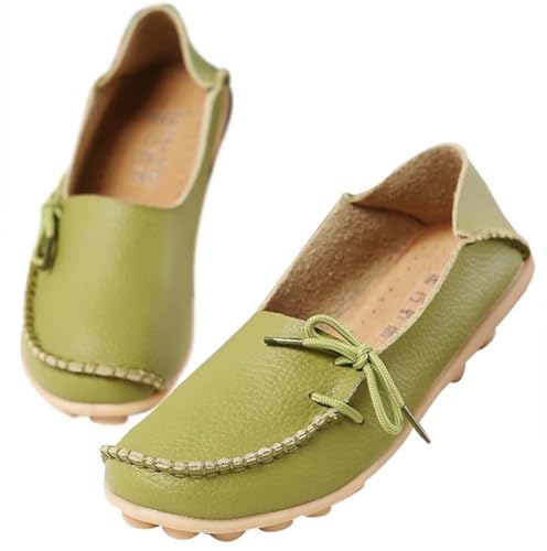 Image of Women's Leather Slipper Loafers Flat Shoes Slip-Ons