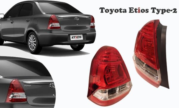 Image of Tail Light Backlight Assembly for Toyota Etios Type-2 Compatible With 2014 to 2017 Driver Side Right Side breaklight Blub not included.