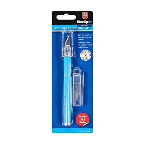 Blue Spot Soft Grip Precision Knife Set with 5 Blades Cover