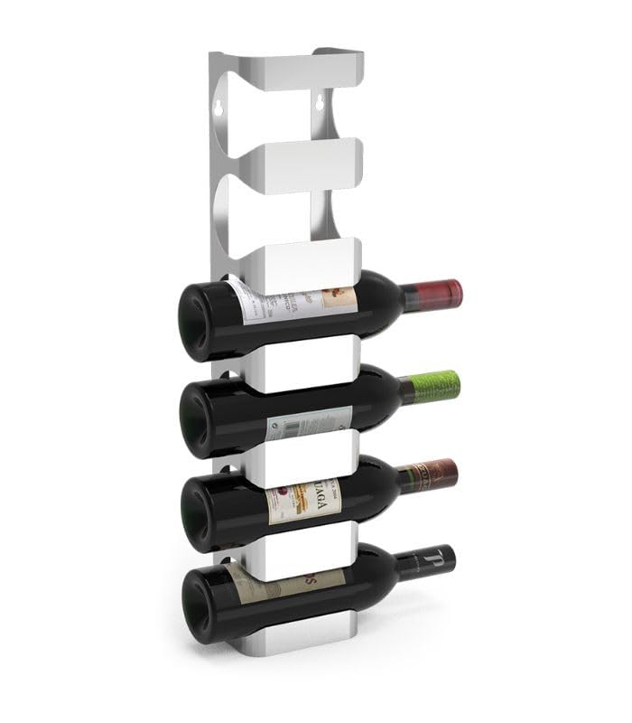 BALSAT | Botellero Mural Inoxidable para 6 Botellas | 109 mm x 100 mm x 615 mm | Robusto y Resistente (6 Botellas de Vino, 1)