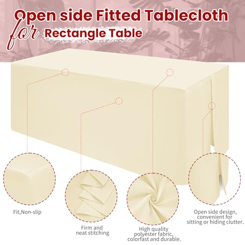 Nappe pour réception et mariage beige lot de 2 nappe buffet table pliante 1m80 - 4